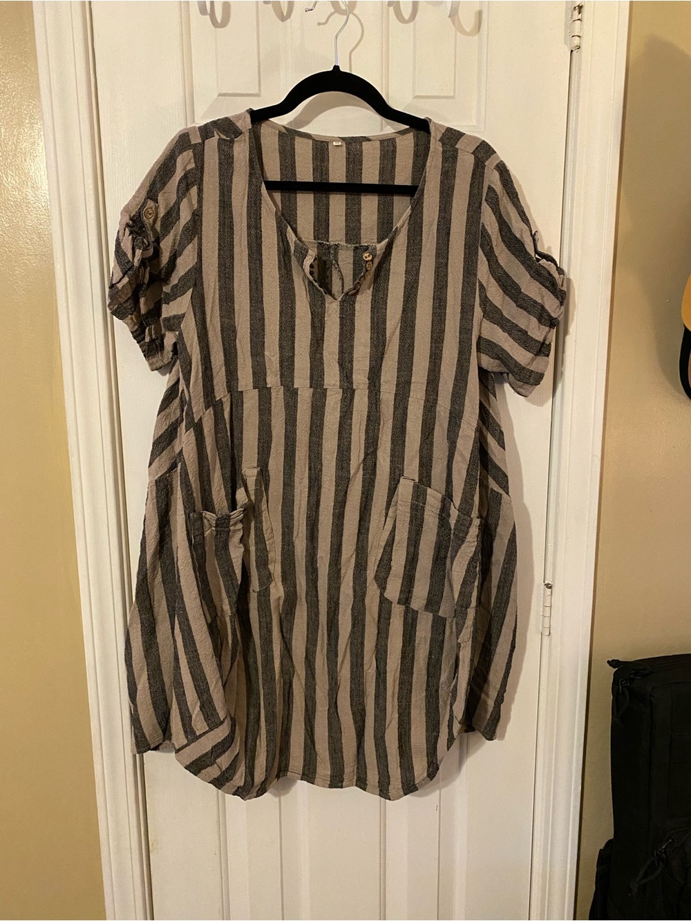 EUC cotton linen striped tunic